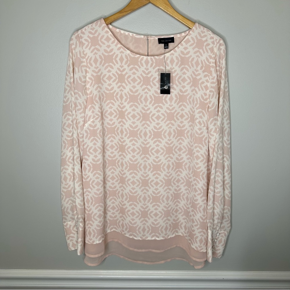 The Limited Pink Long Sleeve Layered Blouse
